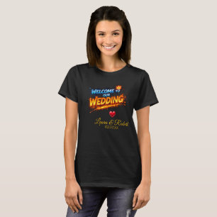 Wedding Welcome Sign – Personalized Names & Date T-Shirt