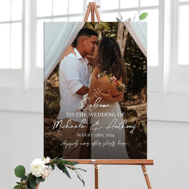 Wedding welcome sign personalized with photo (Creator Uploaded)