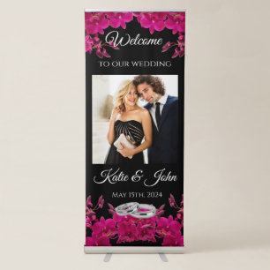 Wedding Welcome Sign -Photo-Fuchsia Orchids