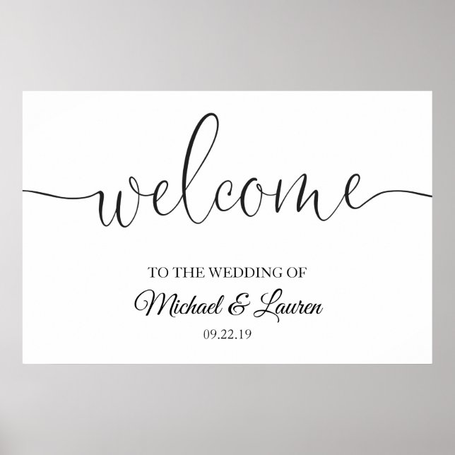 Wedding Welcome Sign Poster Board Entrance Script (Front)