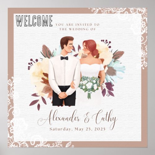 Wedding Welcome Sign Poster Customizable 