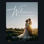 Wedding Welcome Sign Poster with Photo<br><div class="desc">Welcome your guests in style with this lovely welcome sign poster. Easily edit the names and date! Add your own beautiful photo!</div>