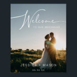 Wedding Welcome Sign Poster with Photo<br><div class="desc">Welcome your guests in style with this lovely welcome sign poster. Easily edit the names and date! Add your own beautiful photo!</div>