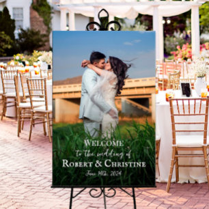 Wedding welcome sign poster with photo