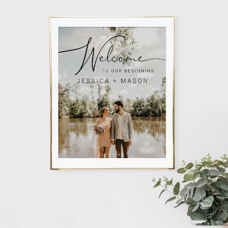 Wedding Welcome Sign Poster With Photo