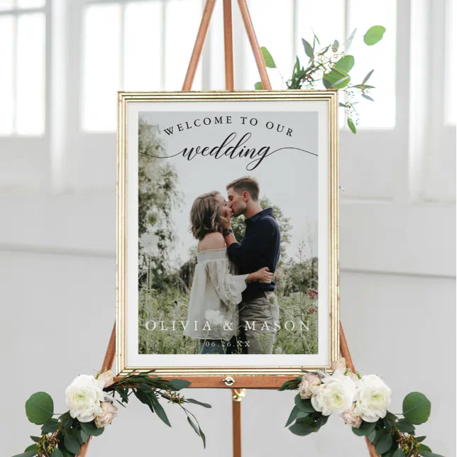 Wedding Welcome Sign Poster with Photo | Zazzle