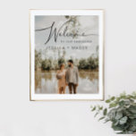 Wedding Welcome Sign Poster with Photo<br><div class="desc">Welcome your guests in style with this lovely welcome sign poster. Easily edit the names and date! Add your own beautiful photo!</div>