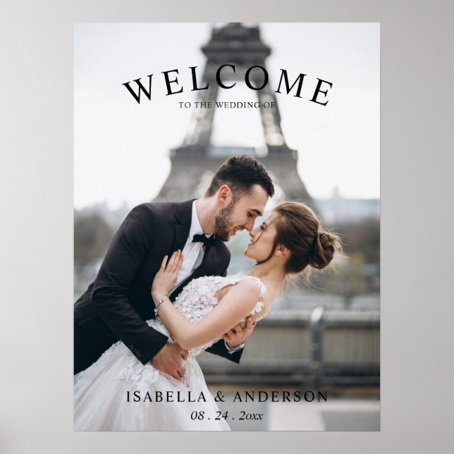 Wedding Welcome Sign Poster with Photo (Front)