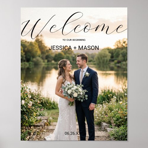 Wedding Welcome Sign Poster with Photo