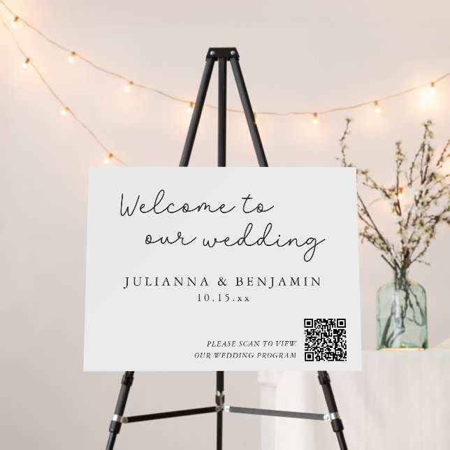 Wedding Welcome Sign QR Code Script Custom Welcome (In Situ (Stand))