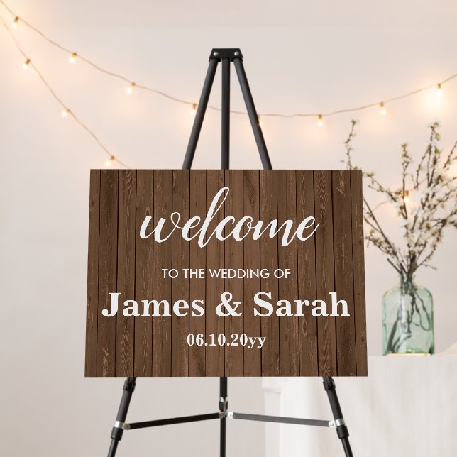 Wedding Welcome Sign Rustic Wood Welcome to our (In Situ (Stand))