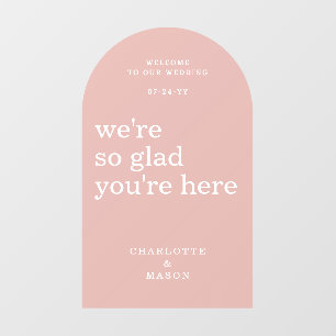 Wedding Welcome Sign Simple Modern Dusty Rose Wall Decal