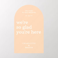 Wedding Welcome Sign Simple Modern Peach