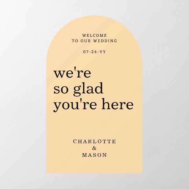 Wedding Welcome Sign Simple Modern Sand Dollar Wall Decal (Insitu 2)