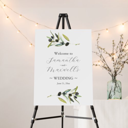 Wedding Welcome Sign Simple Olive Branch