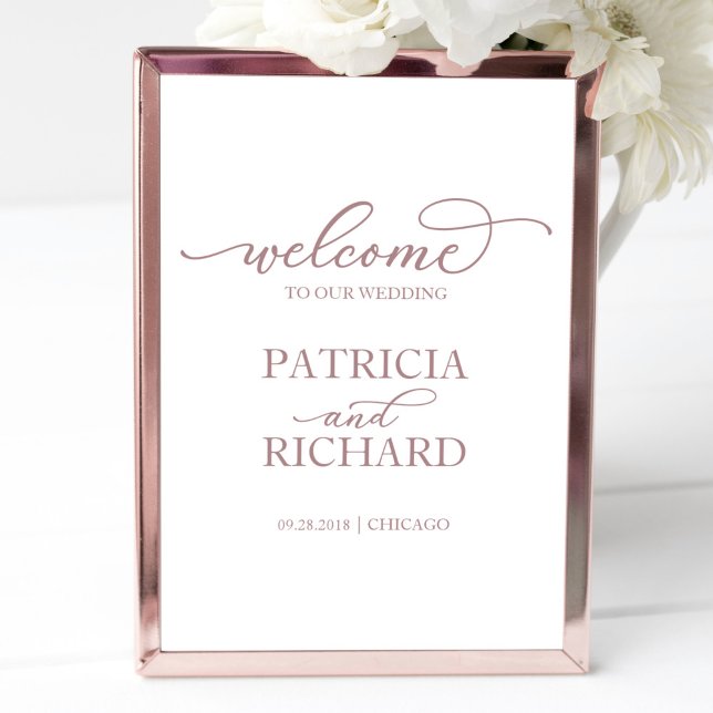 Wedding Welcome Sign | Simple Rose Gold Script (Creator Uploaded)