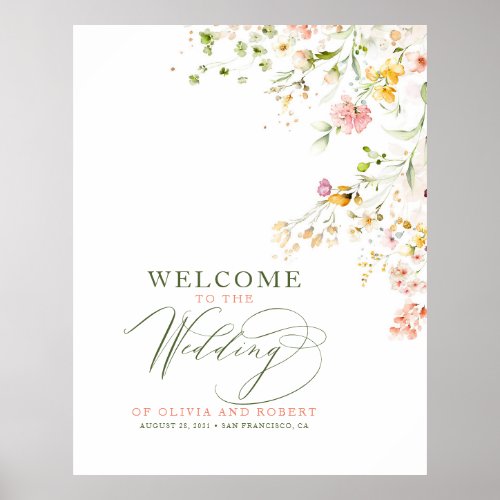 Wedding Welcome Sign Summer Wildflowers