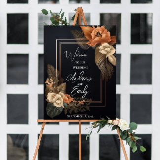 Wedding Welcome Sign Template, Floral, 