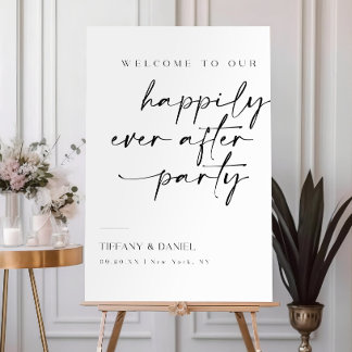 Wedding Welcome Sign Template, Happily Ever After 