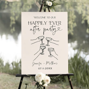 Wedding Welcome Sign Template, Happily Ever After