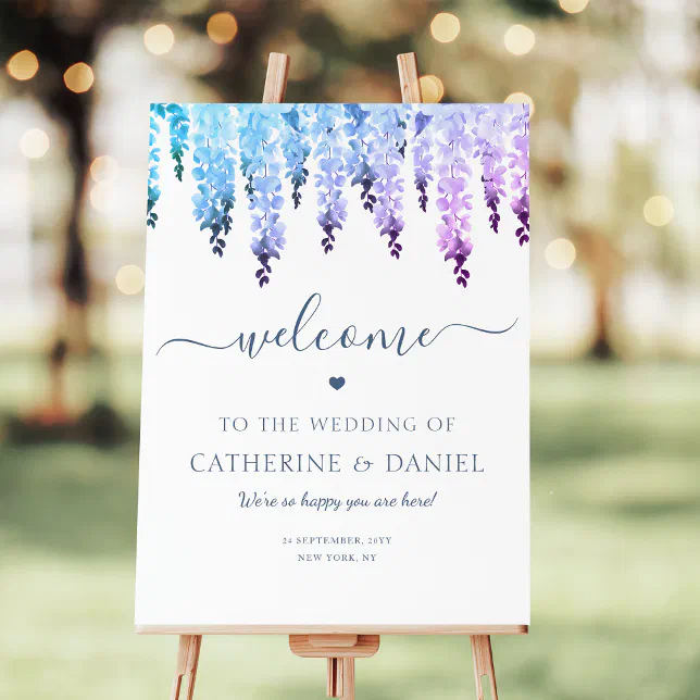 Wedding Welcome Sign Template Modern Floral Zazzle