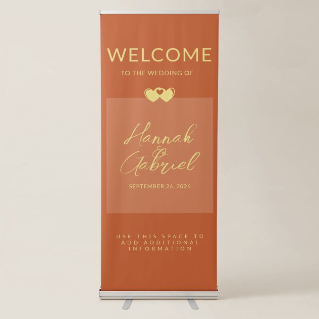 Wedding Welcome Sign Vertical Retractable Banner (Front)