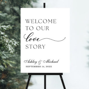 Wedding Welcome Sign, Welcome to Our Love Story Foam Board