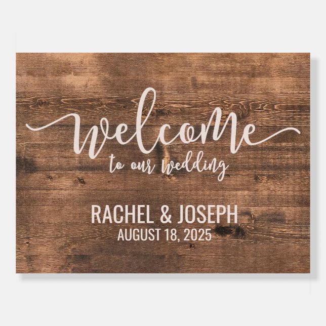 Wedding Welcome Sign - Welcome to our Wedding  (Front)