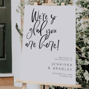 Wedding Welcome Sign We're So Glad You Are Here
