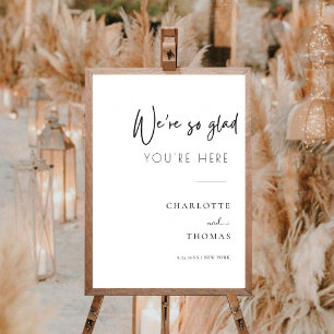 Wedding Welcome Sign We're So Glad You're Here