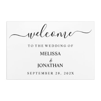 Wedding Welcome Sign White Black Acrylic Print by Vineyard at Zazzle
