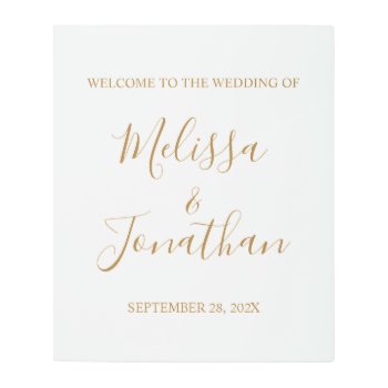 Wedding Welcome Sign White & Gold by Vineyard at Zazzle