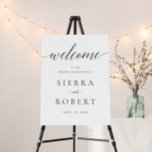 Wedding Welcome Sign with Elegant Black Script<br><div class="desc">Wedding Welcome poster with modern handwritten script text. The word "welcome" is an IMAGE that cannot be edited.  It can be resized to fit your poster size,  and all other text can be fully edited.</div>