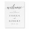 Wedding Welcome Sign with Elegant Black Script