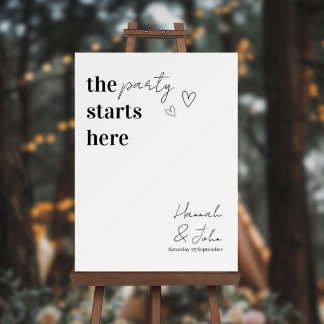 Wedding Welcome Sign with Hearts