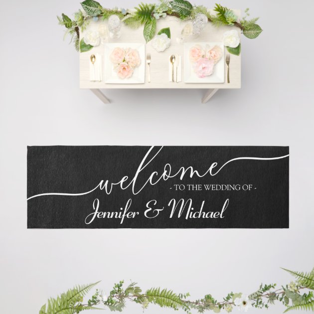 Wedding Welcome Signature Elegant Event Outdoor Rug