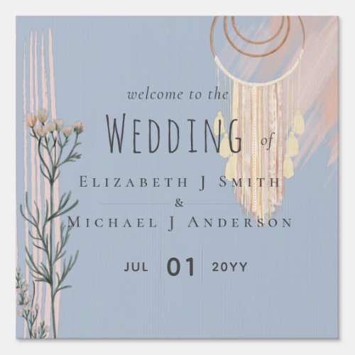 Wedding Welcome Signs _ Dusty Blue Peach