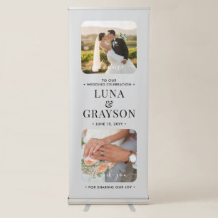 Wedding Welcome Simple Modern Calligraphy 2 Photo  Retractable Banner