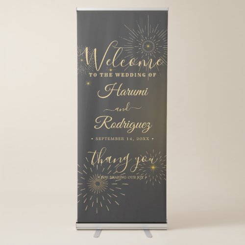 Wedding Welcome Simple Modern Calligraphy Retractable Banner