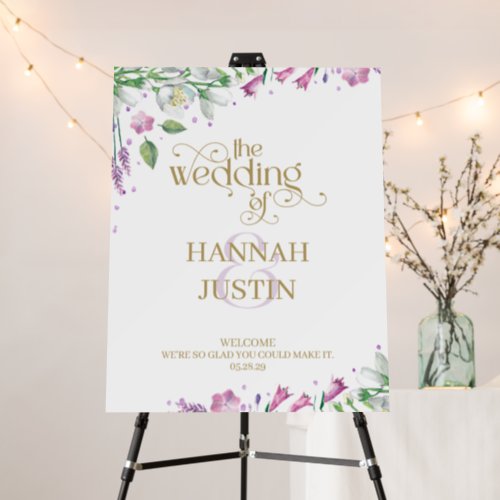 Wedding Welcome Spring Florals Elegant Typography  Foam Board