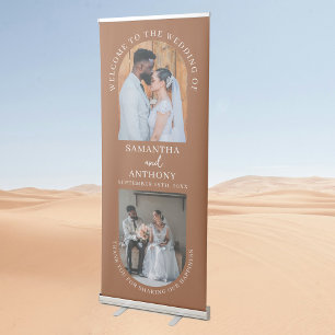 Wedding Welcome Terracotta Boho Arch 2 Photo Retractable Banner