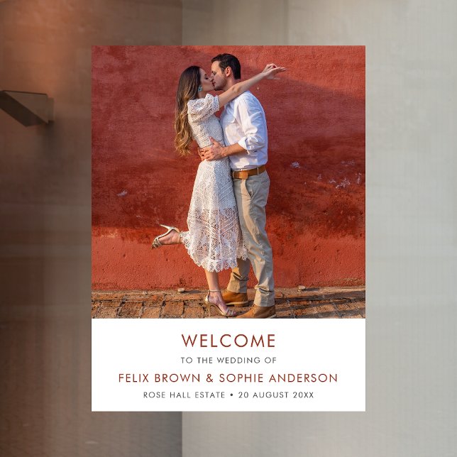 Wedding Welcome | Terracotta Burnt Orange Rust Window Cling (Creator Uploaded)