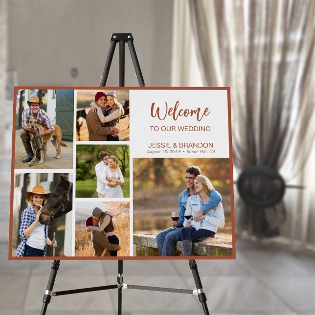 Wedding Welcome Terracotta Script 6 Photo Foam Board (Creator Uploaded)