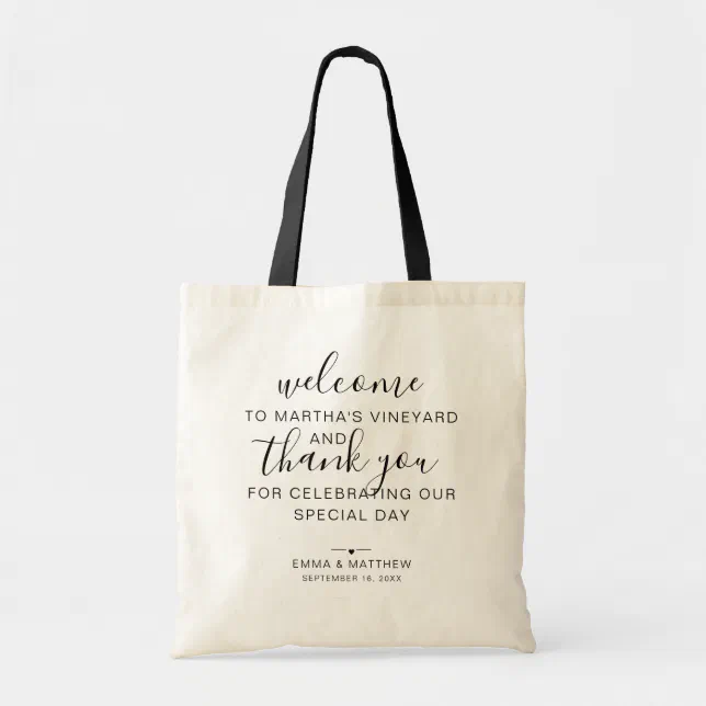 Wedding Welcome Thank You Destination Tote Bag 