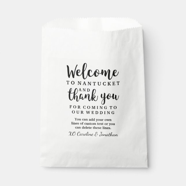 Wedding Welcome Thank You Hotel Custom Favor Bag (Front)