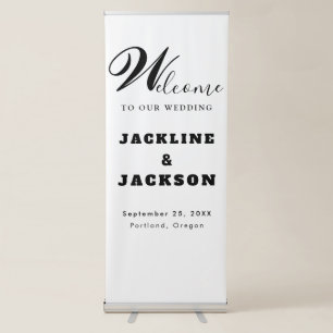 Wedding Welcome & Thank You Simple Retractable Banner
