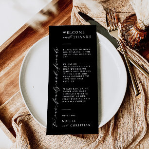 Wedding Welcome & Thanks Minimal Table Place Card