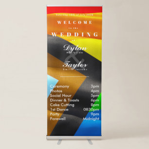 Wedding Welcome Timeline Pride Flag Typography Retractable Banner