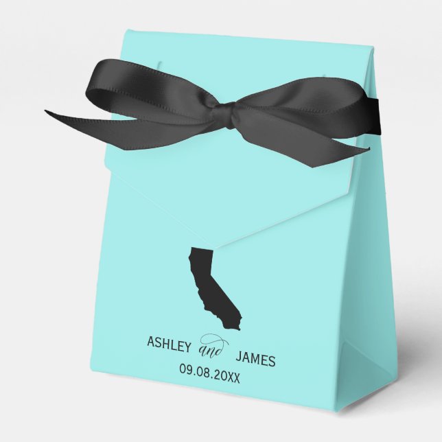 Wedding Welcome to California Favor Box, State Map Boxes (Front Side)