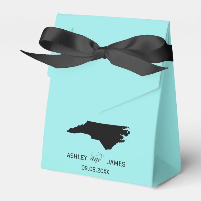Wedding Welcome to North Carolina Favor Box Map (Front Side)